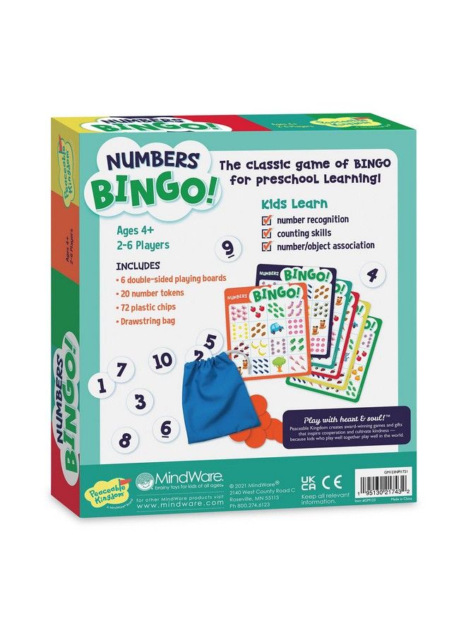 Peaceable Kingdom Numbers Bingo Counting And Number Recognition Game For Kids Ages 4 Years And Up - Image 4