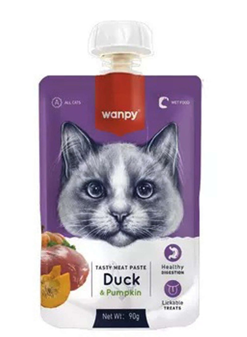 وانبي معجون لحم وانبي للقطط البالغة بنكهة البط واليقطين 90 جم - Image 1