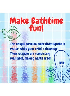 SCS Direct Bath Crayons Super Set -Set Of 12 Draw In The Tub Colors With Bathtub Storage Mesh Bag -Non-Toxic, Safe For Children, Won'T Disintegrate In Water -Art Project For Toddlers, Gift For Kids  - Image 3