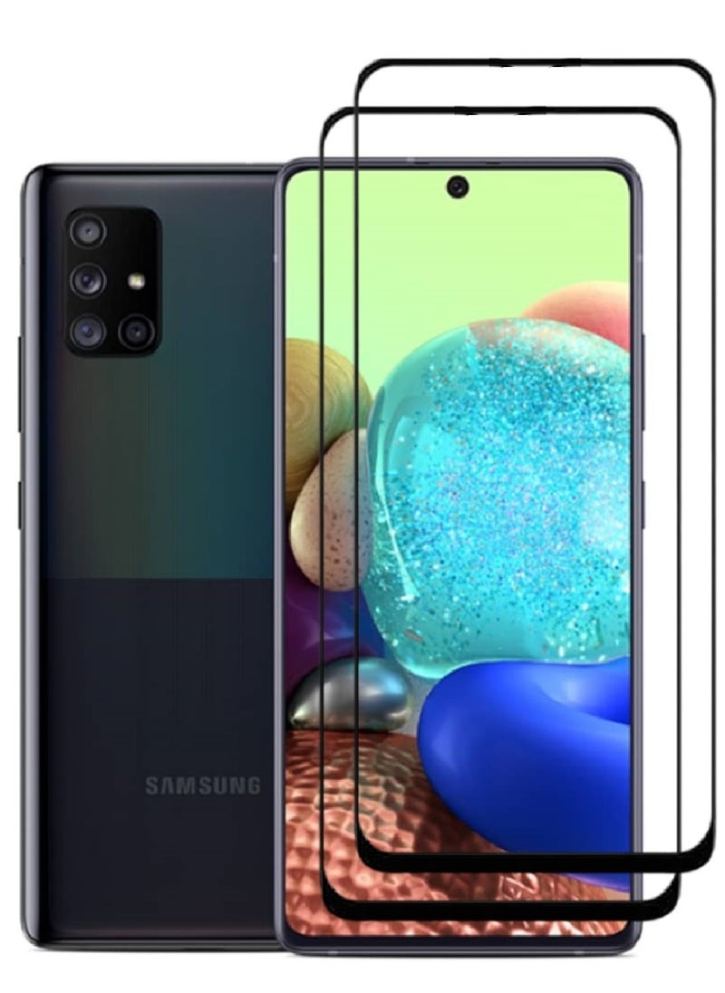 AINA 2 Pieces Tempered Glass Screen Protector 5D Designed For Samsung Galaxy A71 5G Full Glue Edge to Edge Full Screen Coverage And Bubble Free - Image 1