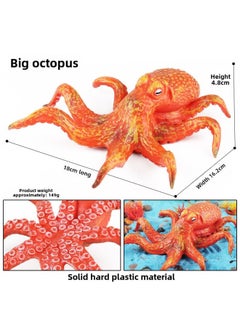 Simulation Cognitive Shark Marine Life Model Great White Shark Megalodon Squid Blue Whale Killer Shark Crab Animal Toy-Color:M-2884 Big Octopus