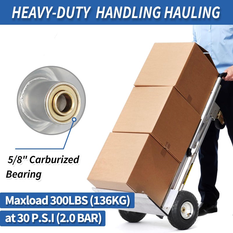 GICOOL 4.10/3.50-4 Pneumatic Tire, 10" Tire and Wheel, 2 Pack, with 2.2" Offset Hub, 5/8" Axle Bore Hole, Sealed Bearings, for Hand Truck Trolley Dolly Cart - Image 5
