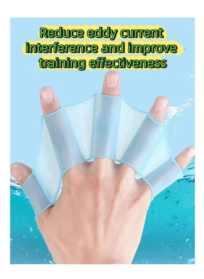 Generic ​Green & White Silicone Swimming Hand Fins – 2 Pairs Kids Webbed Gloves for Diving, Snorkeling, Swim Training – Enhance Speed & Technique (Frog/Fish Design)​  - Image 3