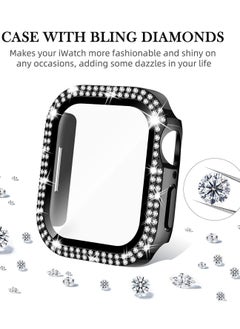 عاصي بوزي حافظة مقاس 45 ملم متوافقة مع Apple Watch 8 & 7، غطاء بلينغ وممتص للصدمات الماسي وواقي شاشة مدمج بديل لسلسلة ساعات Apple  - Image 2