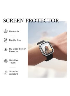عاصي بوزي حافظة مقاس 45 ملم متوافقة مع Apple Watch 8 & 7، غطاء بلينغ وممتص للصدمات الماسي وواقي شاشة مدمج بديل لسلسلة ساعات Apple  - Image 4