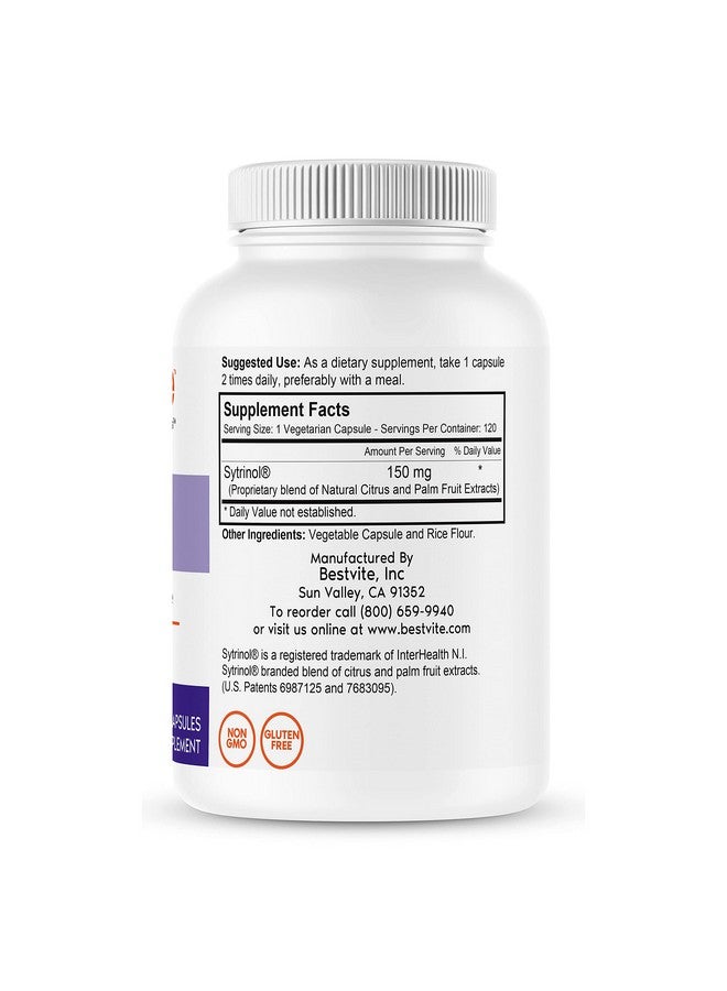BESTVITE Sytrinol 150Mg (120 Vegetarian Capsules) Patented Blend Of Natural Citrus And Palm Fruit Extracts No Stearates Vegan Non Gmo Gluten Free - Image 3