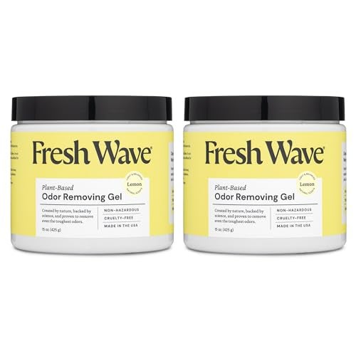 Fresh Wave Lemon Odor Removing Gel, 15 oz., Pack of 2 - Safer Odor Absorbers for Home, Natural Plant-Based Odor Eliminator, Every 15 oz. lasts 30-60 Days, For Cooking, Trash & Pets - Image 1