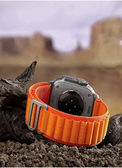 Generic Alpine Loop Nylon Band Compatible with Apple Watch Ultra Band 49mm 45mm 44mm 42mm, Adjustable with Metal C-Hook Strap for iWatch Ultra 2, Series SE/9/8/7/6/5/4/3/2/1 - Orange  - Image 3