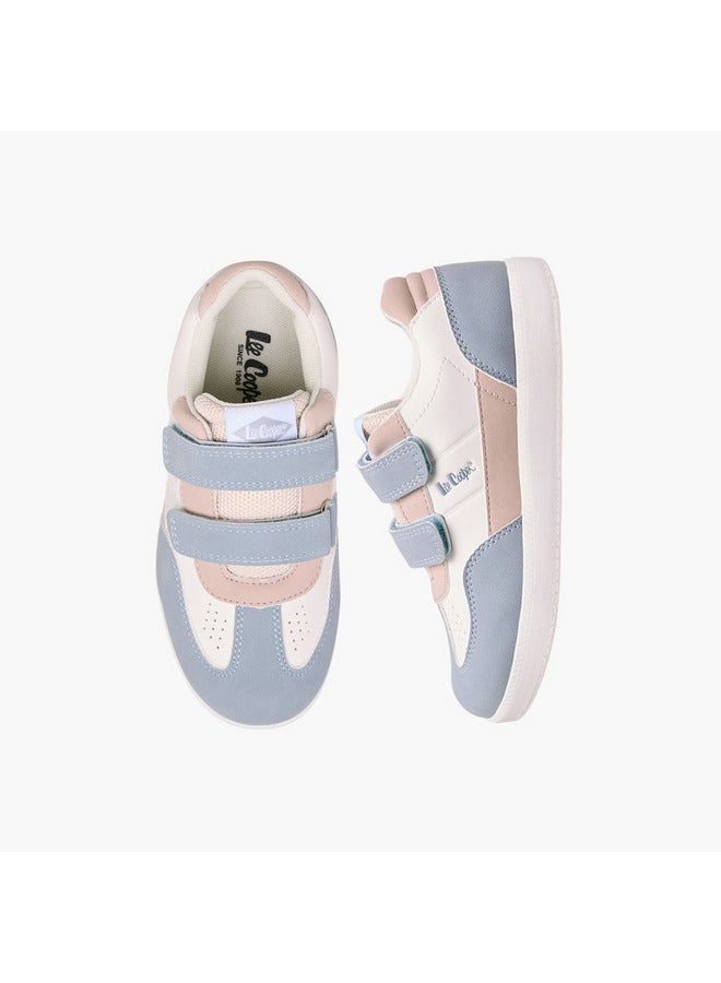 Lee Cooper Girls' Colourblock Sneakers with Hook and Loop Closure - Image 1
