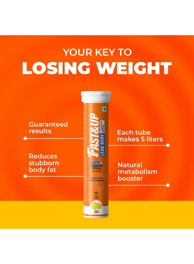 FAST&UP L-Carnitine Lean Body Helps Convert Fat into Energy 2000 mg Carnipure TM L-Carnitine Pack of 40 - Image 2
