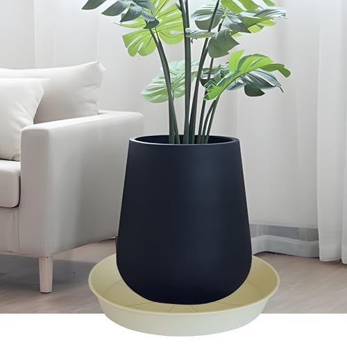 Bleuhome 4 Pack of 16 inch Plant Saucer (13.5" Base), Heavy Duty Plant Tray for Pots, Flower Water Trays for Indoors, Bird Bath Bowls, Plant Drip Saucers for Planter 14"/15"/16" (Beige) - Image 3