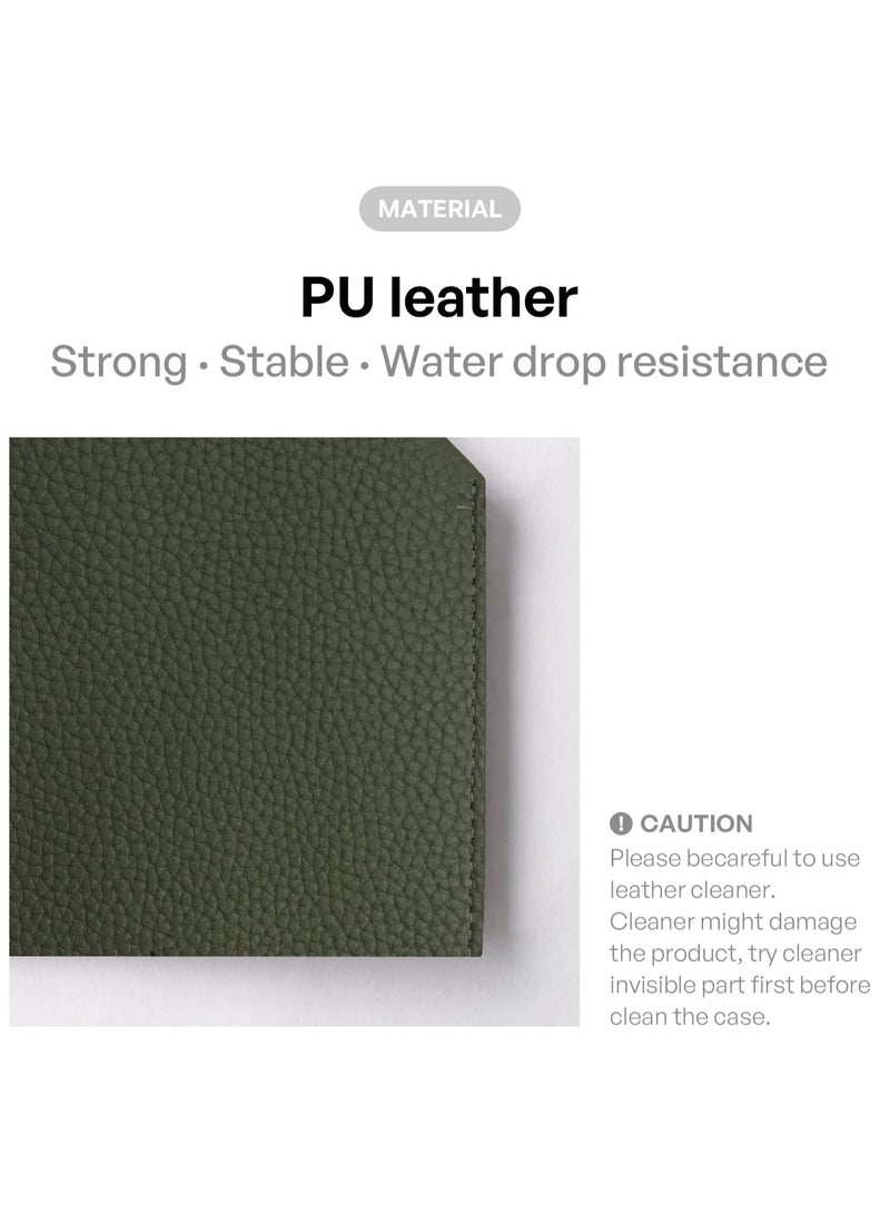 KASTWAVE Tissue Box Cover, Modern PU Leather Square Tissue Box Holder Decorative Holder, for Organizer for Bathroom Vanity Countertop, Night Stands, Office Desk, Car (Green) - Image 2