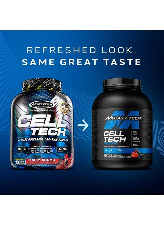 MuscleTech - Creatine Monohydrate Powder | MuscleTech Cell-Tech Creatine Powder | Post Workout Recovery Drink | Muscle Builder for Men & Women | Musclebuilding Creatine Supplements | Fruit Punch, 6 lbs (56 Serv) - Image 1