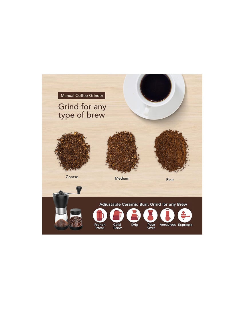 DMG TECH DMG Manual Coffee Grinder, Thickness Adjustable Coffee Grinder, with Double Bearing and Ceramic Grinding Core Burr Grinder, Made of Stainless Steel Coffee Grinder, for Travel or Camping  - Image 5