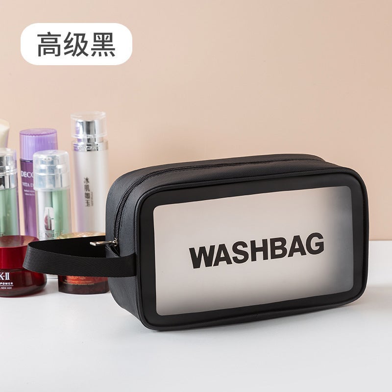 Wash Bag Mens Travel Wash suit Mens Travel Dry and Wet Separate Portable Storage Bag Cosmetic Box Bath Supplies Black medium - Image 1