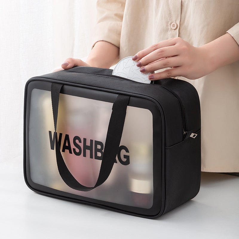 Wash Bag Mens Travel Wash suit Mens Travel Dry and Wet Separate Portable Storage Bag Cosmetic Box Bath Supplies Black medium - Image 3