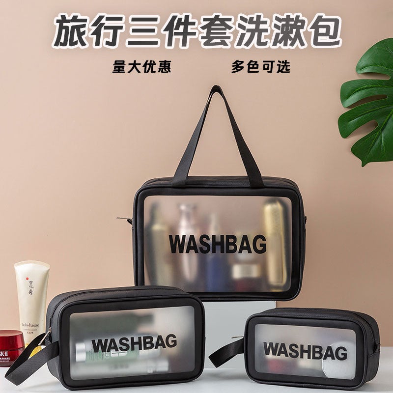 Wash Bag Mens Travel Wash suit Mens Travel Dry and Wet Separate Portable Storage Bag Cosmetic Box Bath Supplies Black medium - Image 5