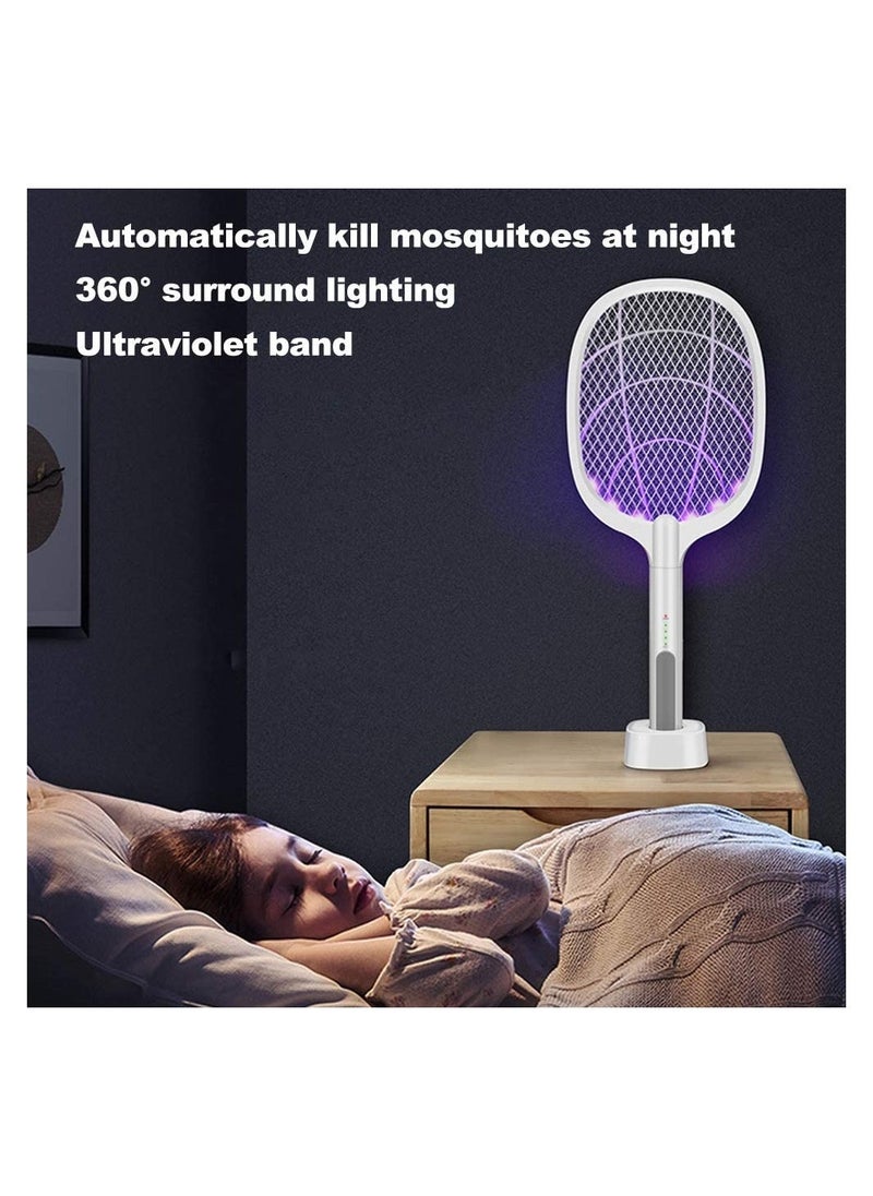 Electric Bug Zapper Racket, Mosquito Killer, Fruit Fly Swatter Zap, Two-In-One USB Rechargeable Electronic Swatter Pest Control - Image 5