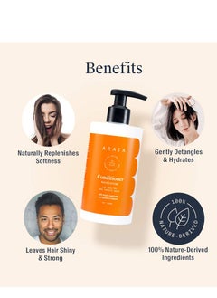 ARATA Arata Paraben & Silicon Free Hair Conditioner | Healthy & Smooth Hair | With Maple, Sugarcane & Blueberry Extracts | Vegan & Cruelty-Free | For Women & Men | 300ML  - Image 3