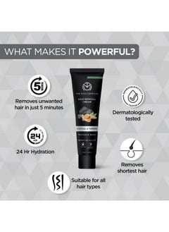 The Man Company Hair Removal Cream For Men | Removes Unwanted Hair In Just 5 Minutes | 24 Hours Hydration | Enriched With Charcoal & Turmeric | Dermatologically Tested | For All Skin Types - 100Gm  - Image 4