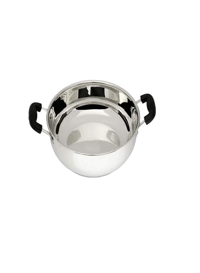 Yopple Stainless Steel Kadai for Indian Cooking, Deep Frying Pan Indian Kadhai, Steel Kadai for Deep Frying & Indian Cooking Utensils, Frying Pan Stainless Steel Wok, Cooking Pan Saucepan Kitchen Use - Image 1