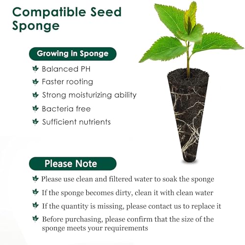 PACETAP 50 Pack Grow Sponges, Seed Pods Replacement Root Growth Sponges Compatible with AeroGarden, Seedling Starter Sponges Kit Refill Grow Sponge for Hydroponic Indoor Garden System - Image 4