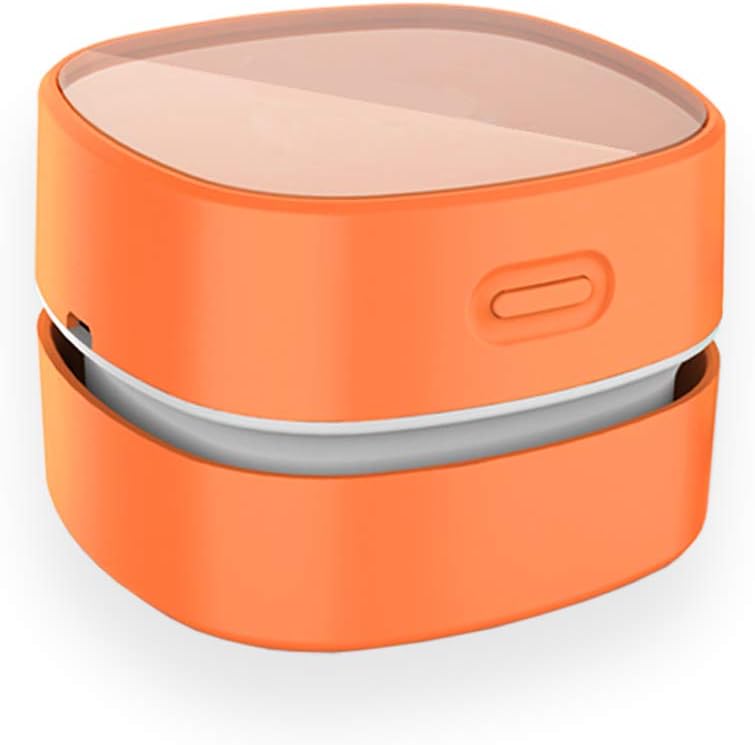 ODISTAR Desktop Vacuum Cleaner,Mini Table dust Sweeper Energy Saving with auto Power-Off Function,High Endurance up to 400 mins,Cordless&360º Rotatable Design for Keyboard/Office(Orange Charging) - Image 1