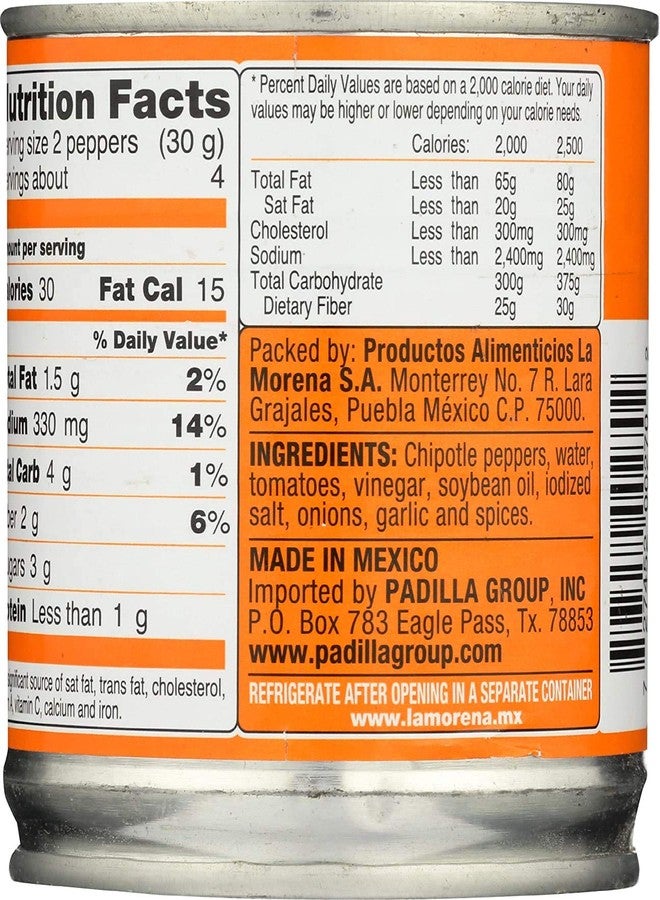 La Morena Chipotle Peppers in Adobo Sauce (6 Pack, Total of 42oz) - Image 3
