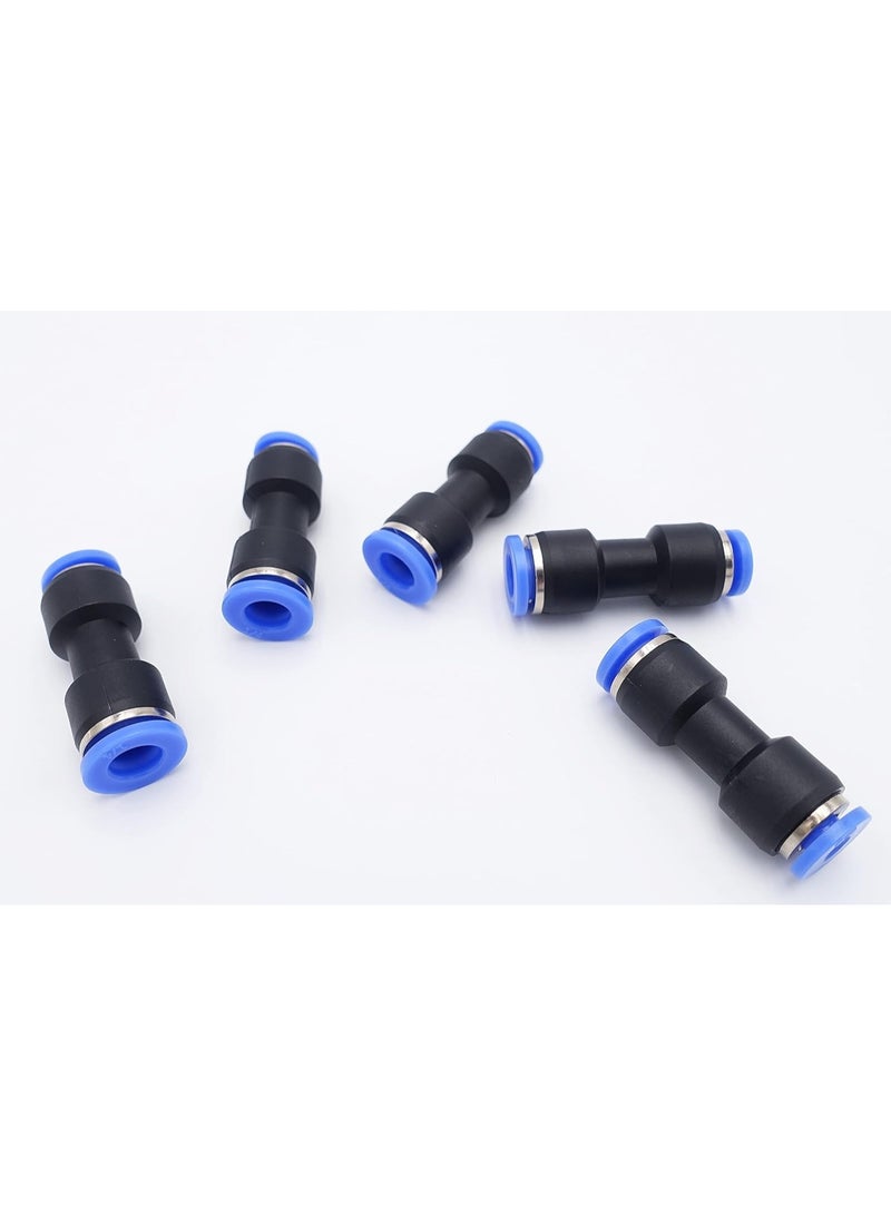 High Quality Straight Push Connectors 5pcs 6mm Hose Quick Connector Horticulture Mist Spray Straight Adapters Pneumatic Air Hose Fittings High Pressure Mist Parts (Black) - Image 2