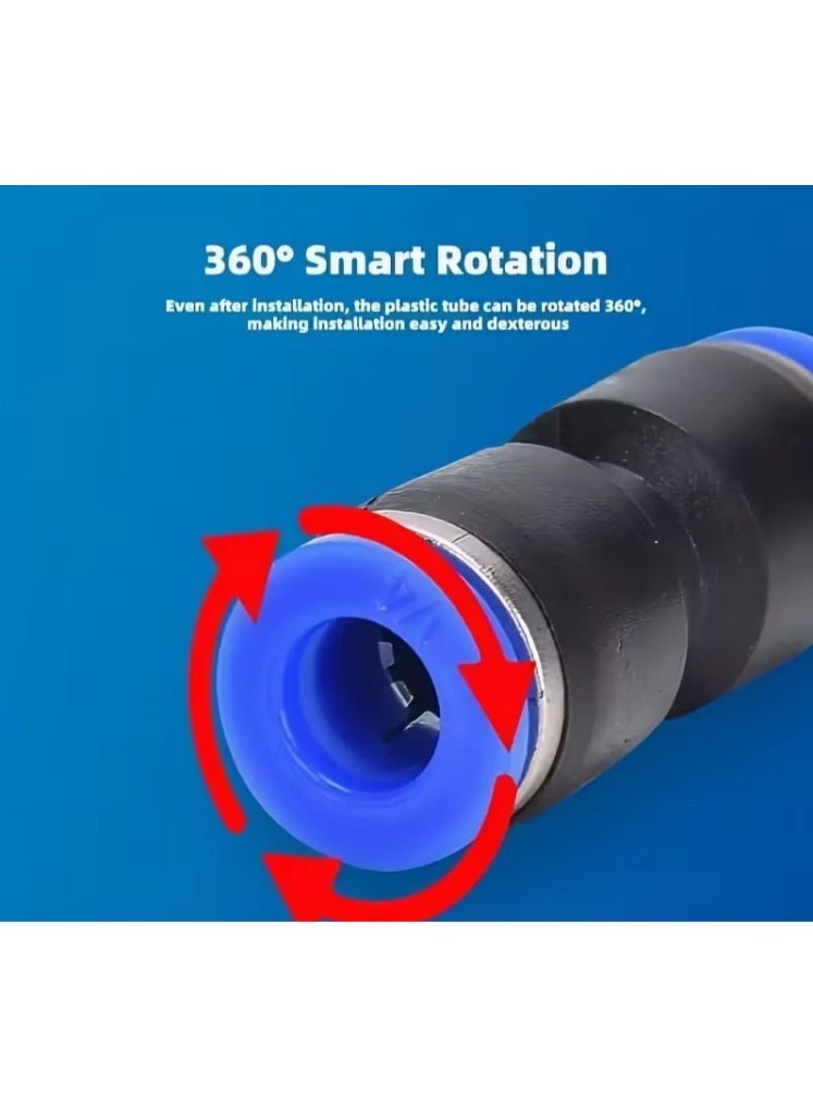 High Quality Straight Push Connectors 5pcs 6mm Hose Quick Connector Horticulture Mist Spray Straight Adapters Pneumatic Air Hose Fittings High Pressure Mist Parts (Black) - Image 3