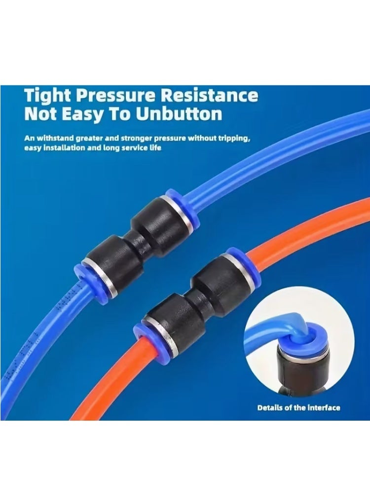 High Quality Straight Push Connectors 5pcs 6mm Hose Quick Connector Horticulture Mist Spray Straight Adapters Pneumatic Air Hose Fittings High Pressure Mist Parts (Black) - Image 5