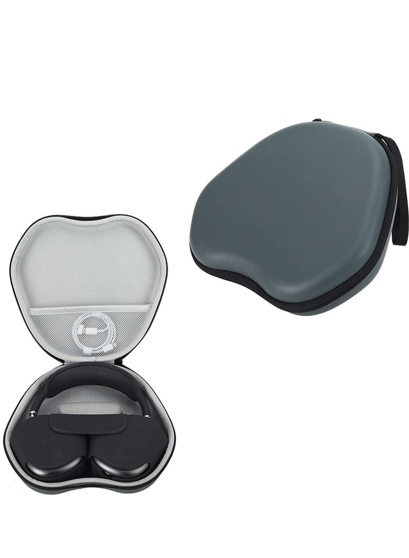 SOLARAE حافظة صلبة لسماعات Airpods Max، حافظة تخزين للسفر، حافظة PU عصرية لسماعات الرأس اللاسلكية، حافظة تخزين EVA، حافظة واقية (رمادي) - Image 1