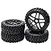 JIUWU 4Pack HighPerformance RC OffRoad Wheels and Tires 17mm Hex 18 Scale Durable Black Construction - Image 3