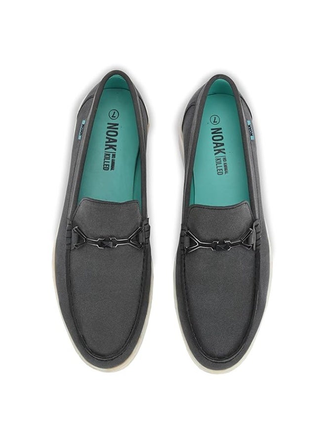 NOAK NO ANIMAL KILLED Casual Leather Material Slip-on Loafers Shoes Comfortable Shoes for Men|Grey|9 UK - Image 1
