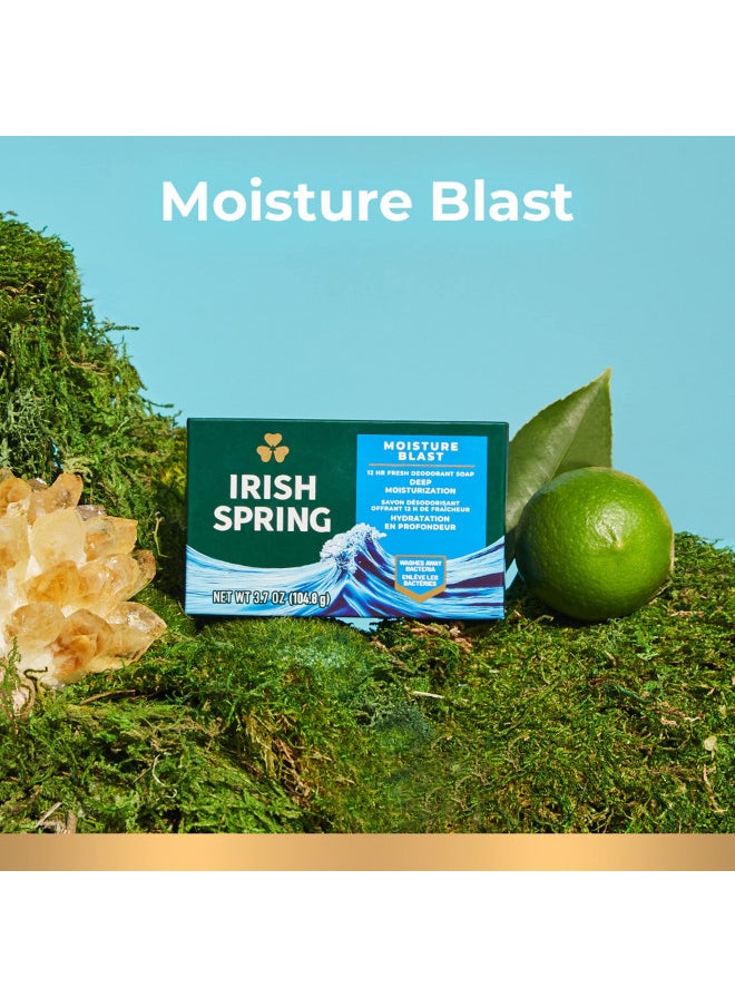 Irish Spring Irish Spring Moisture Blast Deodorant Bar Soap for Men, Feel Fresh All Day, 3.7 oz, 12 Pack  - Image 3