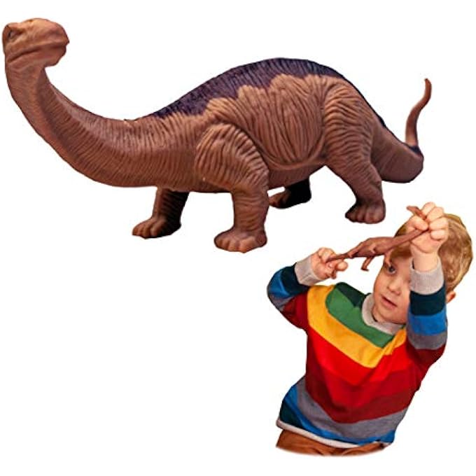 Deluxebase Brontosaurus Stretchable Toy by Deluxebase Super Stretchy Animal Replicas that Feel Real Feel, Great for Kids - Image 1