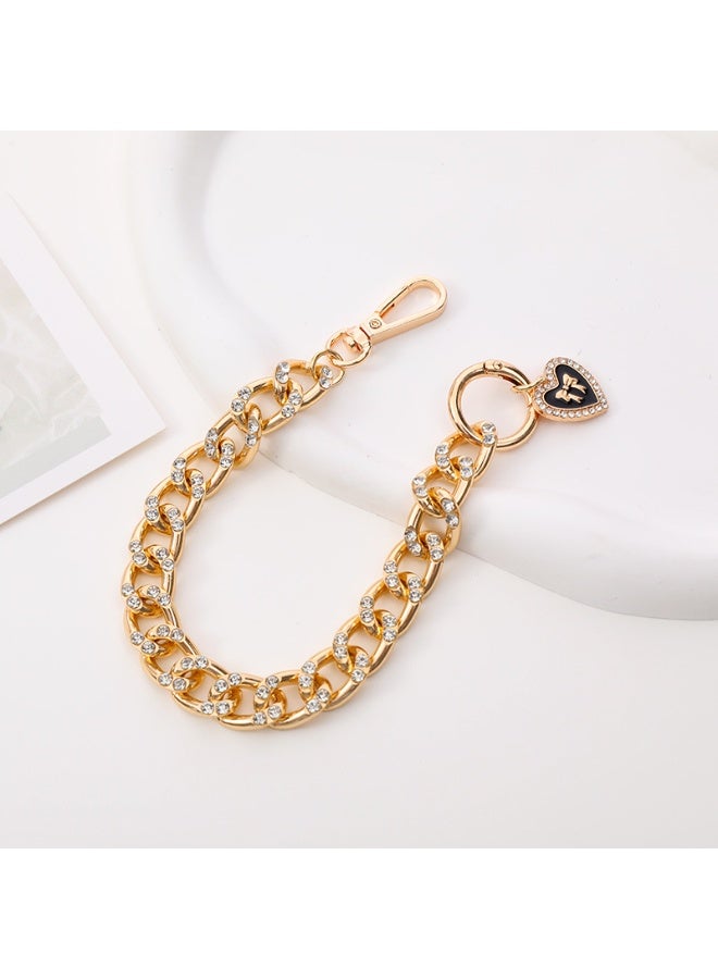 NIBEMINENT Phone Charm/ Chain Strap for Women Girls,Diamond Inlaid Love Pendant Cell Phone Case Lanyard Wrist Strap