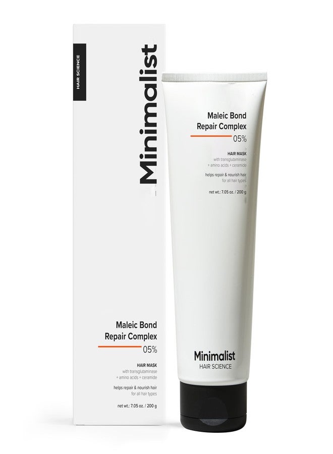 Minimalist Hair Mask For Frizzy Hair, Repairing Dry, Damaged & Dull Hair | Maleic Bond Repair Complex 05% with Transglutaminase, Amino Acids & Ceramides | For Damaged & Treated Hair | Controls Frizzy Hair | For Women & Men | 100 gm - Image 1