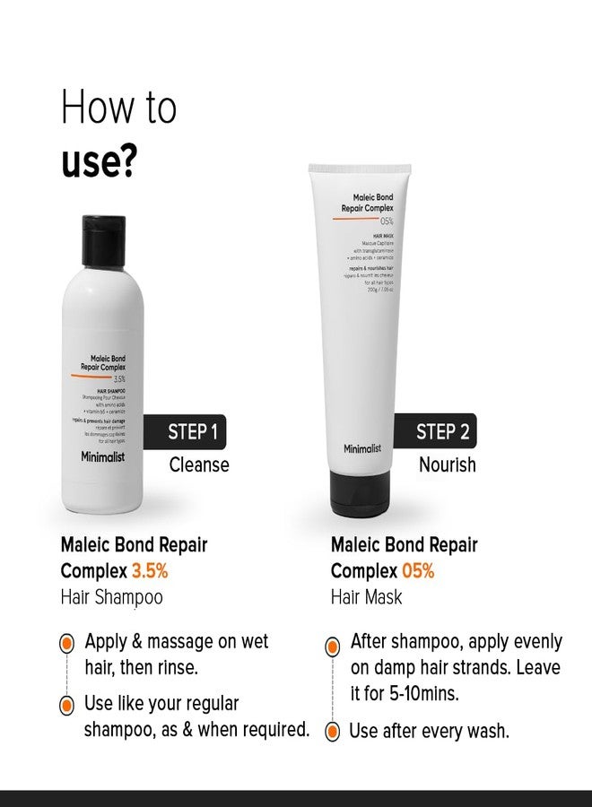 Minimalist Hair Mask For Frizzy Hair, Repairing Dry, Damaged & Dull Hair | Maleic Bond Repair Complex 05% with Transglutaminase, Amino Acids & Ceramides | For Damaged & Treated Hair | Controls Frizzy Hair | For Women & Men | 100 gm - Image 4