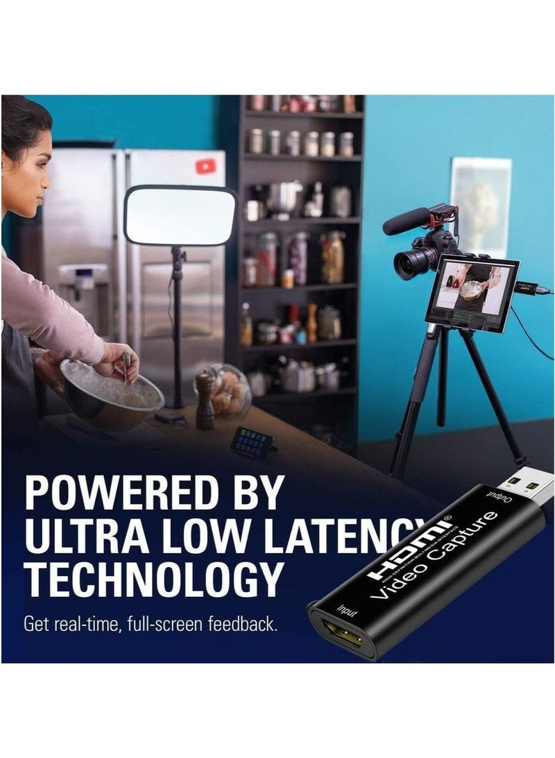 Aijmil بطاقة التقاط فيديو HDMI بدقة 4K، بطاقة كاميرا، بطاقة التقاط ألعاب، محول التقاط الصوت HDMI إلى USB 2.0، جهاز التقاط التسجيل للبث المباشر، البث المباشر، مؤتمرات الفيديو، التدريس، الألعاب - Image 4