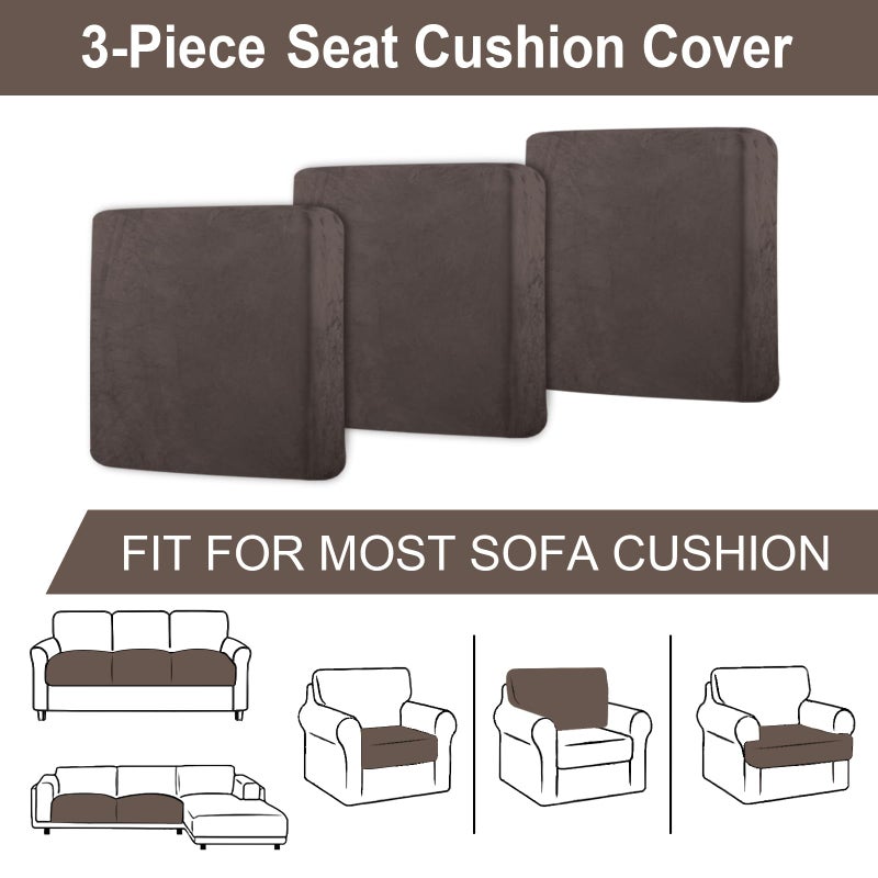 BT.WA COUCH CUSHION COVER VELVET 3 قطع غطاء وسادة المقعد أريكة أريكة أريكة أريكة منفصلة حامي الأثاث الأريكة (3 مقاعد أو قهوة مسند الظهر) - Image 5