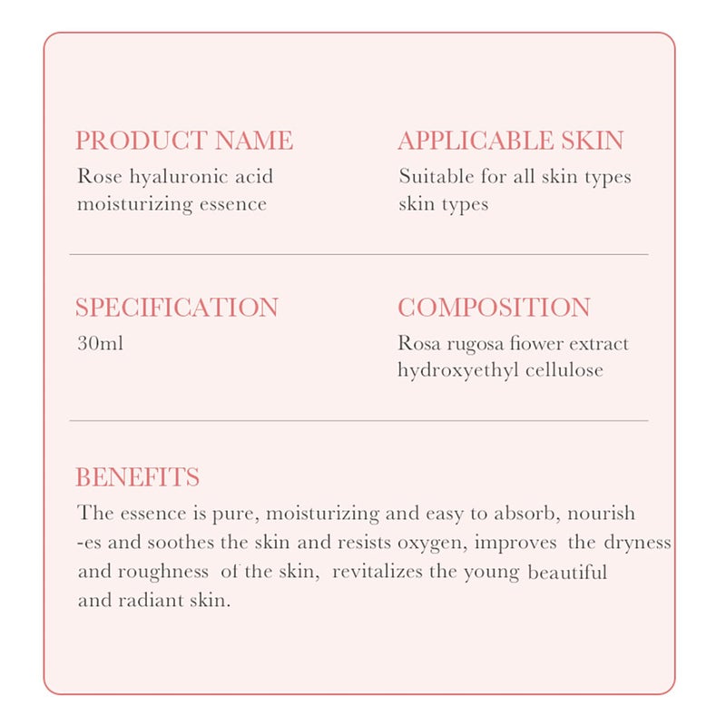 BIOAQUA Face Rose Hyaluronic Acid 98% Moisturizing Essence Facial Serum Hydration Shrink Pores Anti-Oxidation Nourishes 30ml / 1fl.oz - Image 2