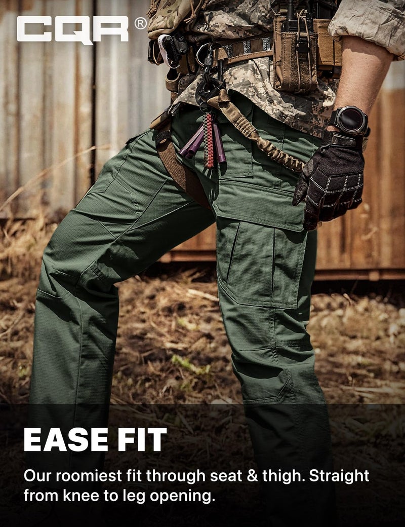 CQR Men's Tactical Pants, Water Resistant Ripstop Cargo Pants, Lightweight EDC Work Hiking Pants, Outdoor Apparel, Raider Mag Green Kelp, 46W x 30L - Image 5