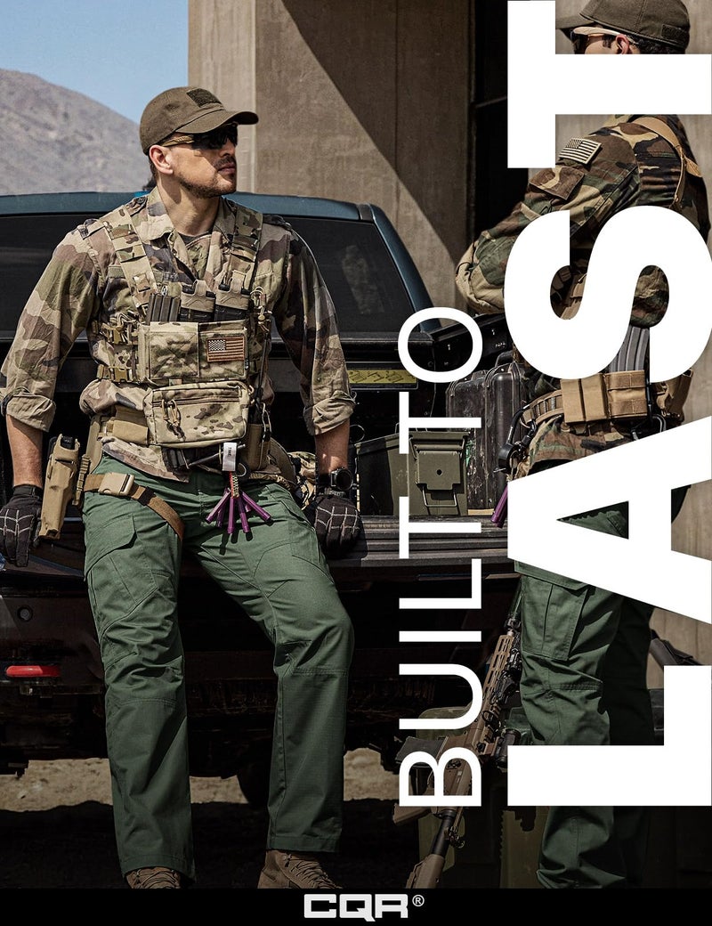 CQR Men's Tactical Pants, Water Resistant Ripstop Cargo Pants, Lightweight EDC Work Hiking Pants, Outdoor Apparel, Raider Mag Green Kelp, 46W x 30L - Image 4
