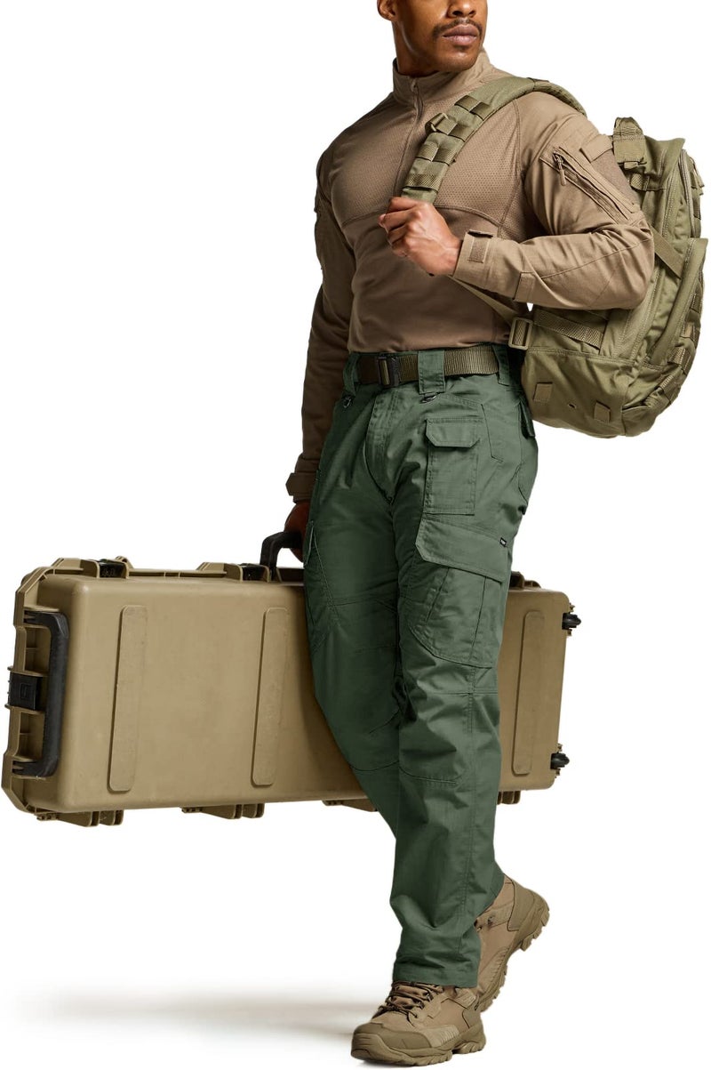 CQR Men's Tactical Pants, Water Resistant Ripstop Cargo Pants, Lightweight EDC Work Hiking Pants, Outdoor Apparel, Raider Mag Green Kelp, 46W x 30L - Image 3