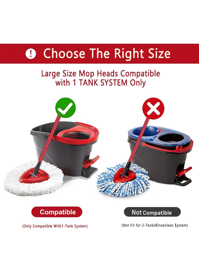 Vileda 6 Pack Replacement Mop Heads, Microfiber Spin Mop Refills Replace Head Compatible With Vileda Easy Wring & Clean and Turbo Microfibre Mop, Effortless Mop Cleaning - Image 2