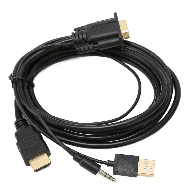 محول VGA إلى HDMI بكابل بطول 1.8 متر مع صوت - محول يعمل عبر USB لتوصيل الكمبيوتر المحمول بشاشة العرض بدقة 1080P - Image 4