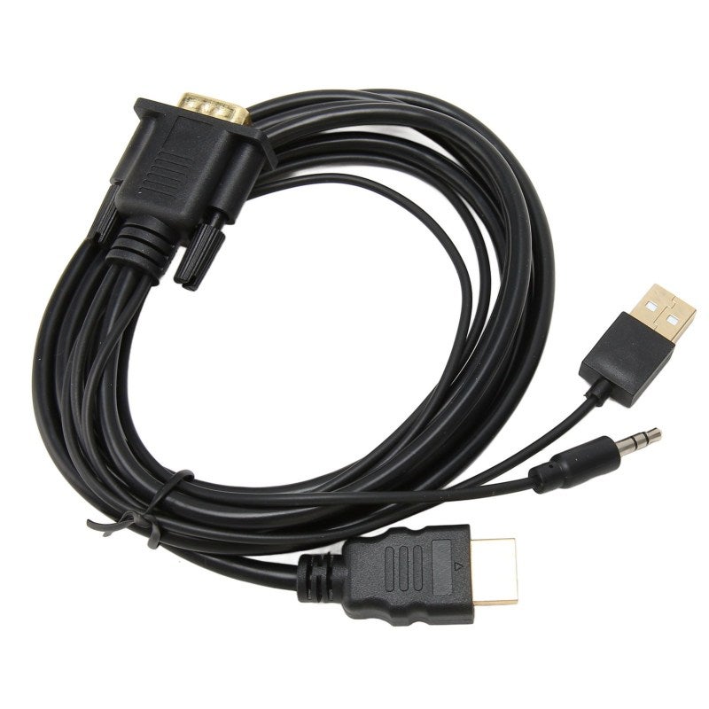 محول VGA إلى HDMI بكابل بطول 1.8 متر مع صوت - محول يعمل عبر USB لتوصيل الكمبيوتر المحمول بشاشة العرض بدقة 1080P - Image 3