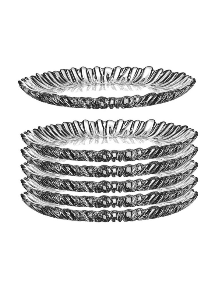 Pasabache 6- Pieces Multi-Use Turkish Glass Serving Dish Clear Round 20.5 Cm  - Image 1