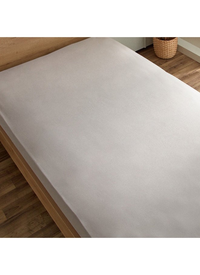 Home Box Derby Solid Microfiber Twin Fitted Sheet - 120x200+25 cm  - Image 3